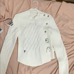 Christian Dior runway white sweater